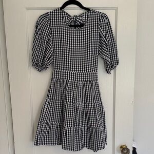 Faithfull the Brand Black and White Gingham Backless Dress